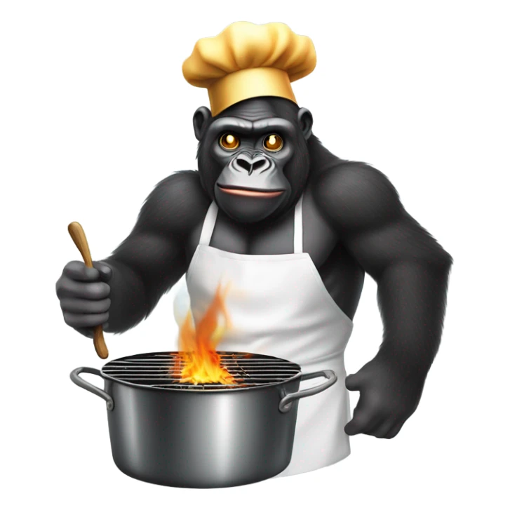 Gorilla cooking a different kind of chicken  sticker