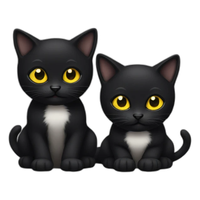 two black kitties with yellow eyes sticker
