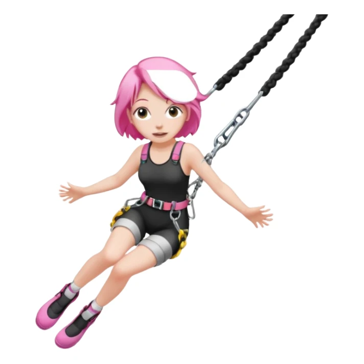 bungee jumping face with earrings pink hair sticker