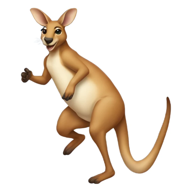 Kangaroo jumping in a crop top and baggy jeans sticker