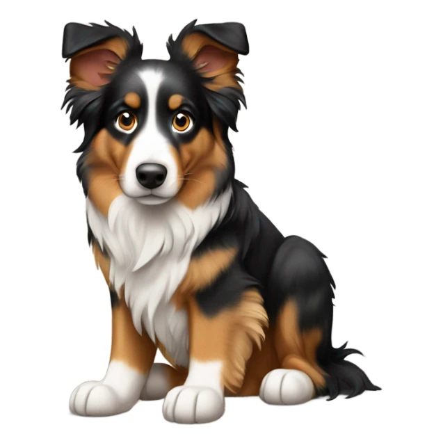 Australian Shepard with chief name plate sticker