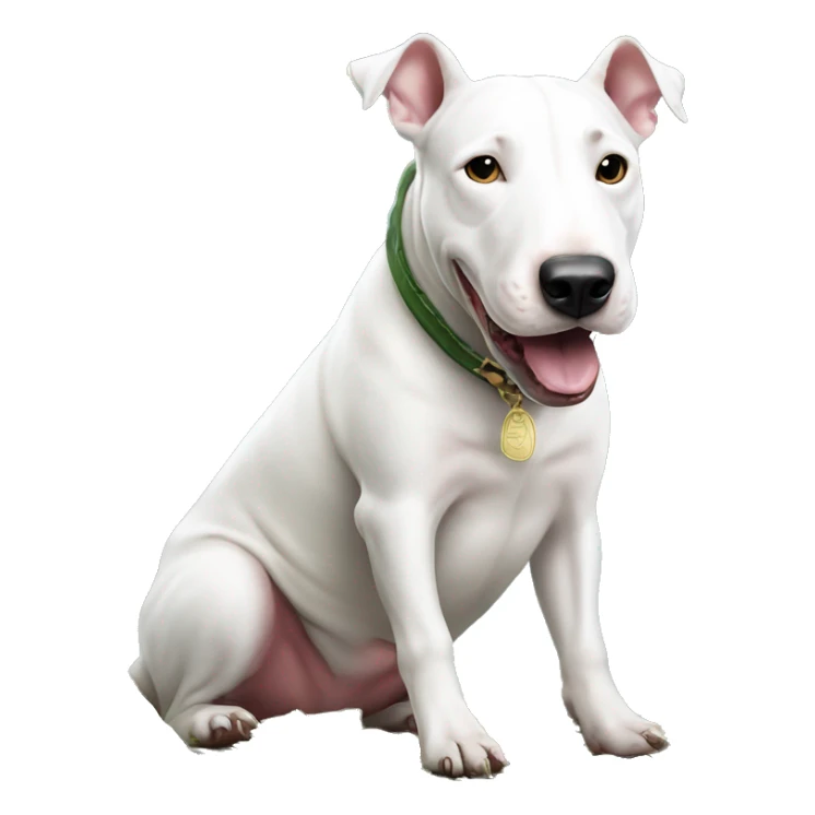 White bull terrier with pile of cash money  sticker