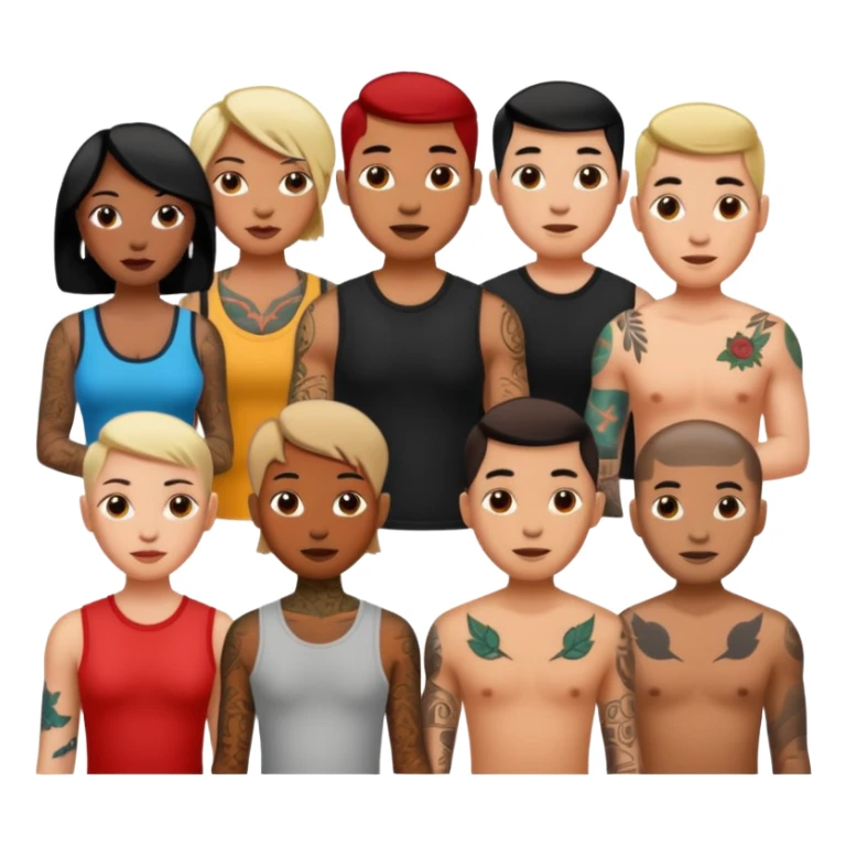 men and women with more tatoos on their body sticker