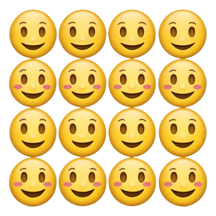 multiple smiling emojis in a 3x3 grid sticker