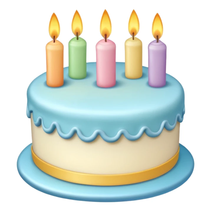 1 layer pastel birthday cake with one candle  sticker