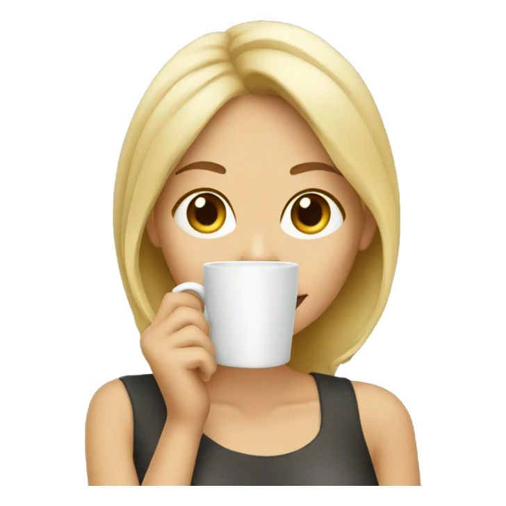 A blonde woman drinking coffee sticker