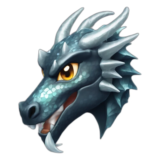 Glittering diamond horn black unidragon head sticker