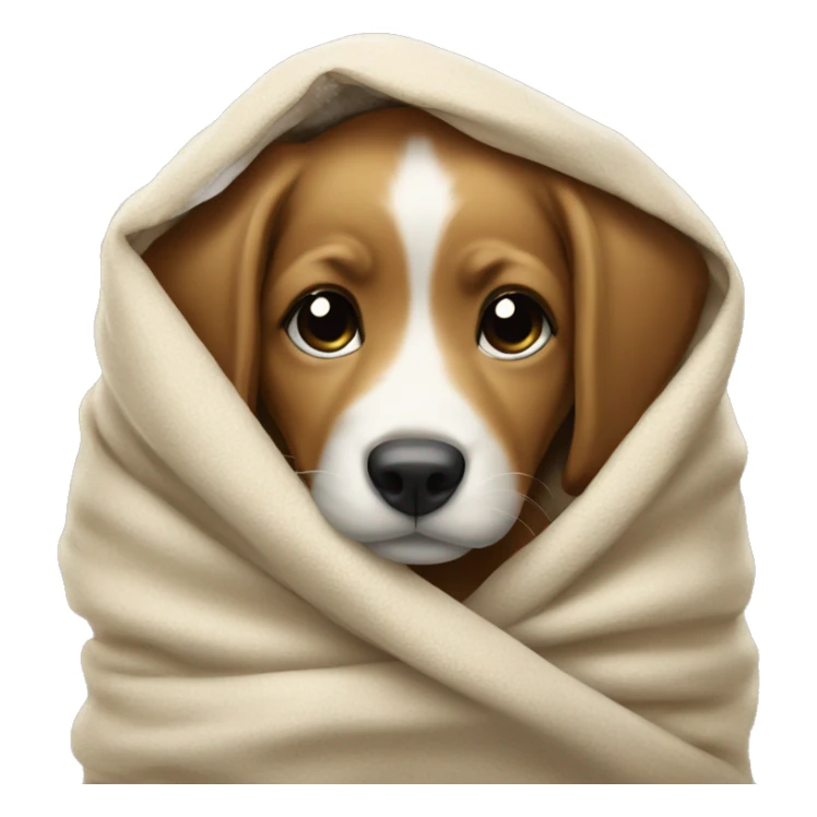 The puppy wrapped up in a blanked sticker