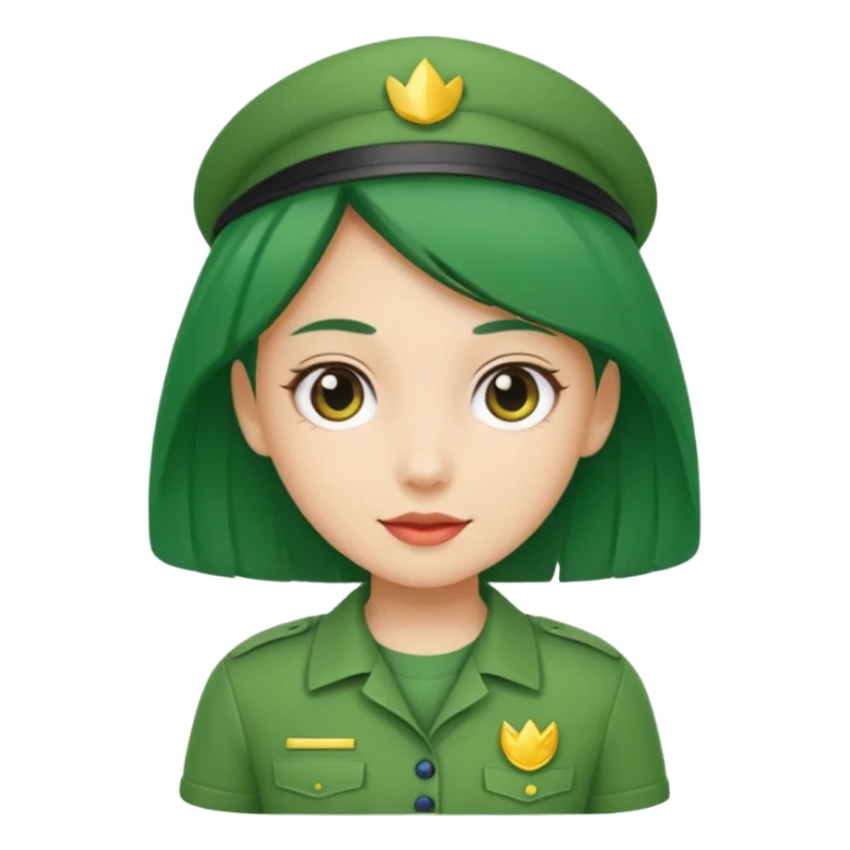 Green uniform t shirt girl  sticker