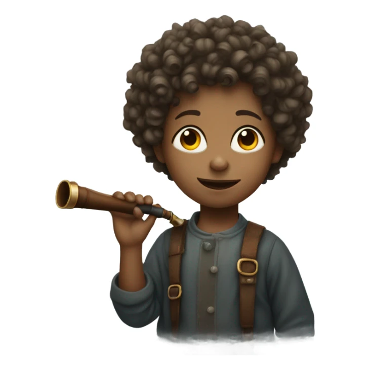 little curly haired fella with pipe sticker