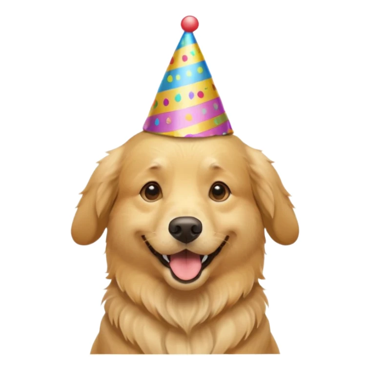 golden retriever at a birthday party sticker