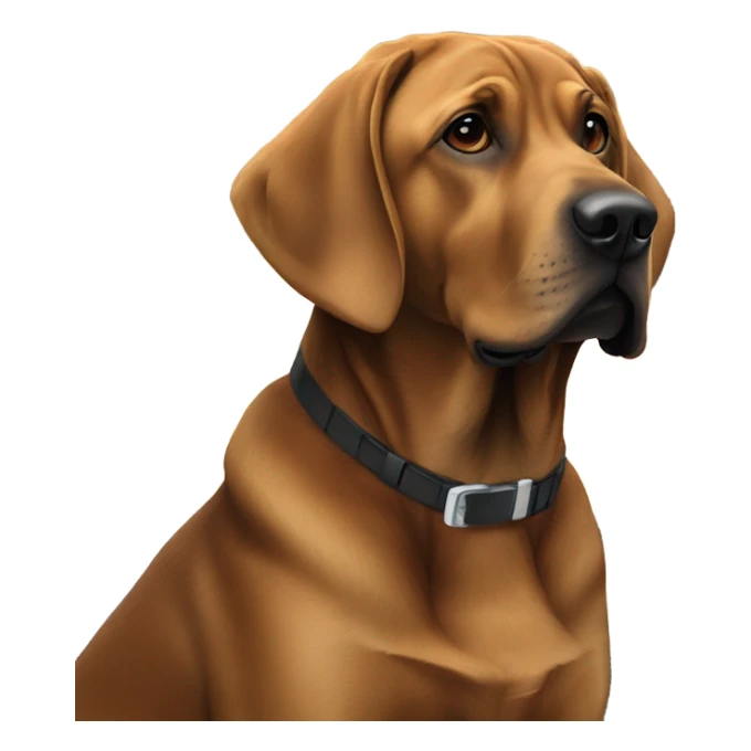 Brown Bloodhound lab mix by a Christmas tree  sticker