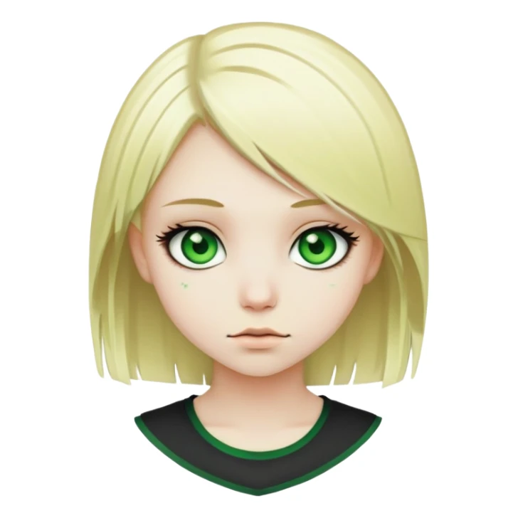 Blonde emo girl with green eyes  sticker