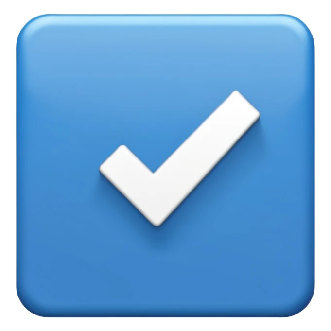 I want a blue background and a white checkmark inside it emoji which I will call the "Fake Roblox Verified Badge Emoji" and the blue background should be square and it should be the "🟦" emoji being the background sticker