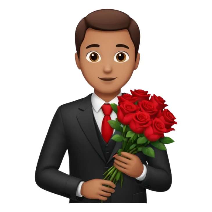 Un homme qui donne un bouquet de roses sticker