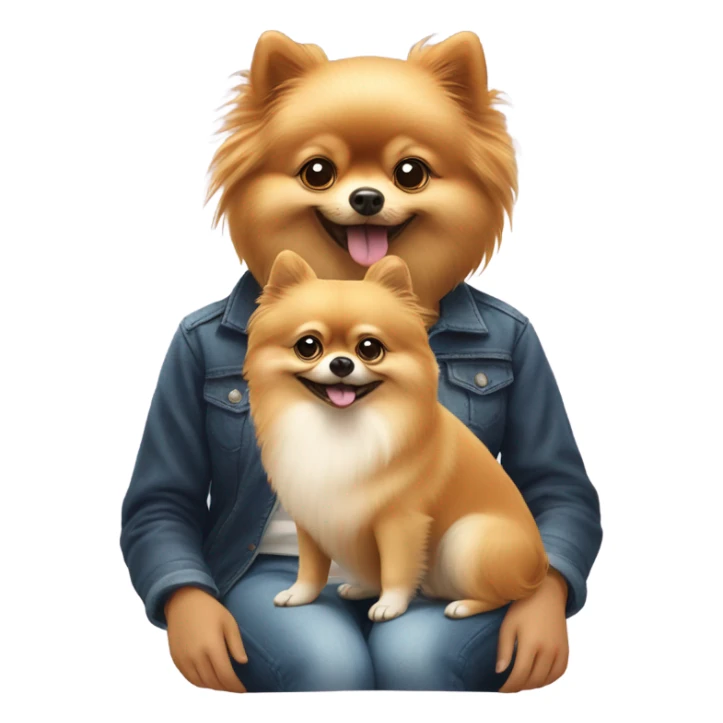  Pomeranian dog with girl  sticker