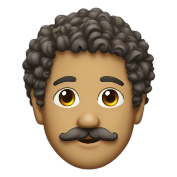 moustache and curly hair 40 year old musician sticker