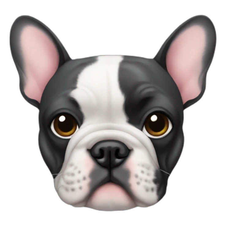 A French bulldog with an emo haircut sticker