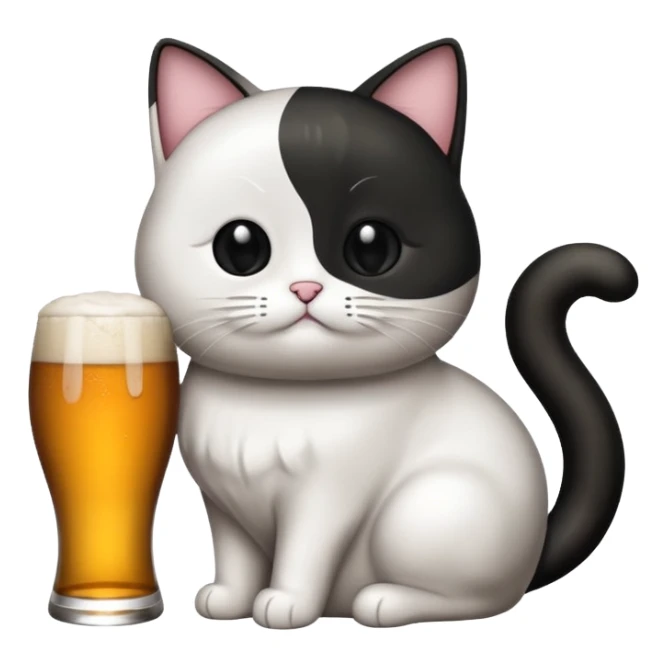 Un chat qui boit une bière sticker