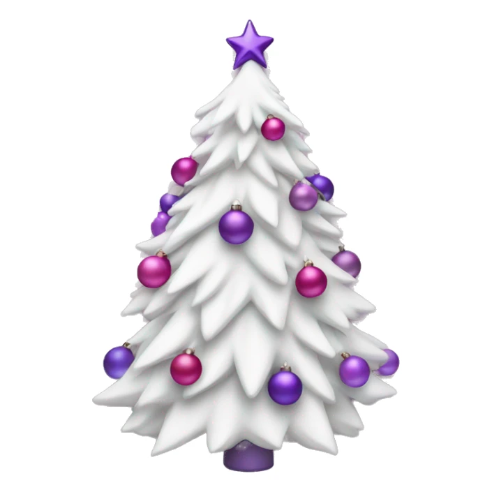 white christmas tree with pink and purple ornaments sticker