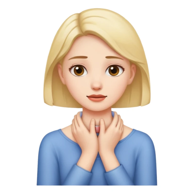Girl holding  neck with hands  sticker
