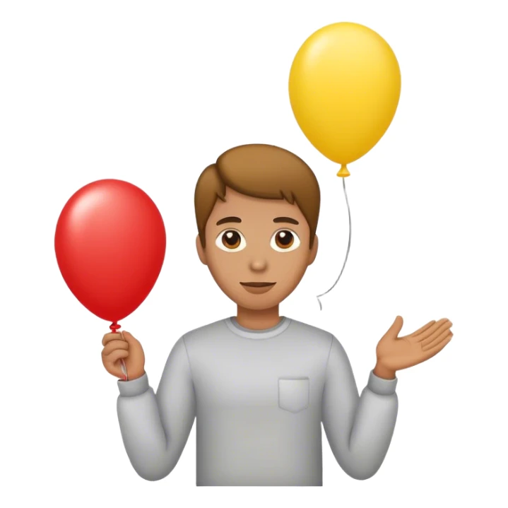 letting go of a yellow red balloon hand  sticker