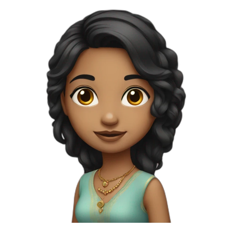 black-hair-cute-indian-girl sticker