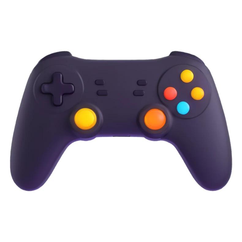 gamepad with glowing accents, 3D gaming website logo sticker
