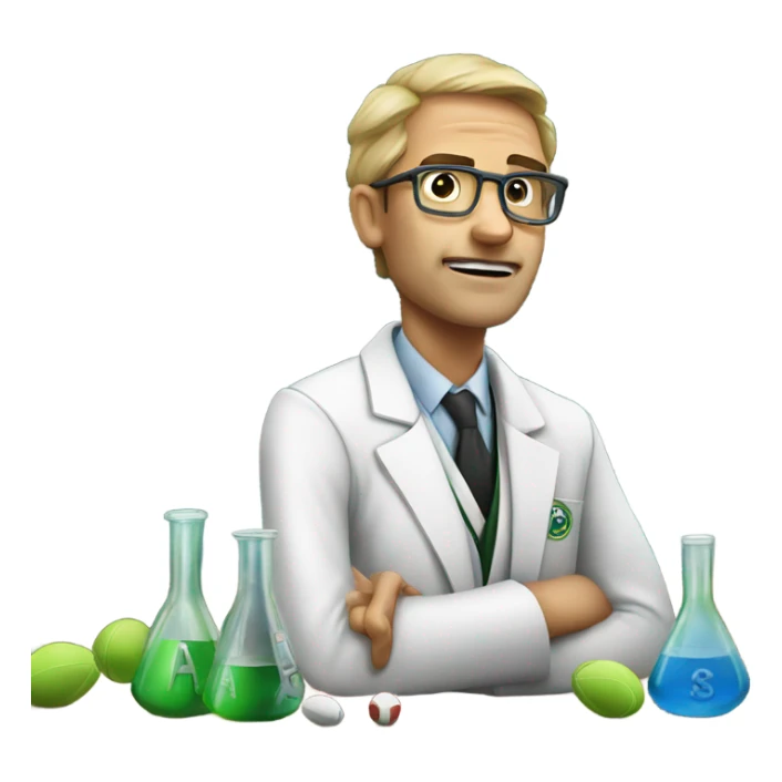A scientist chemist playing AFL football  sticker