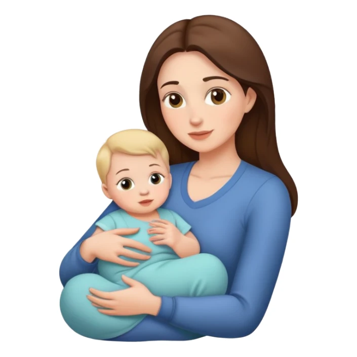 mother sitting with baby on her lap, loving mom sticker