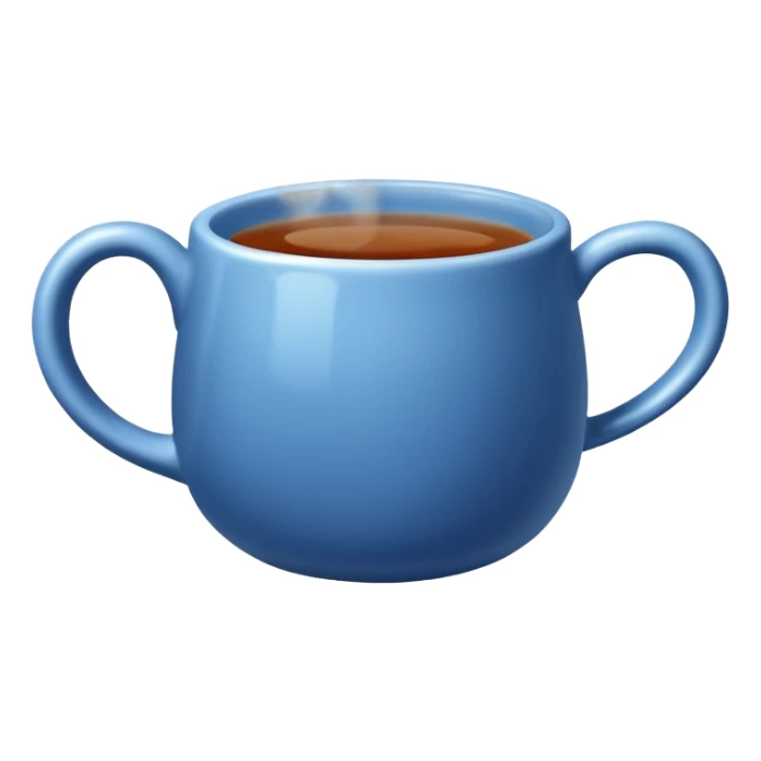 steaming blue mug of tea sticker