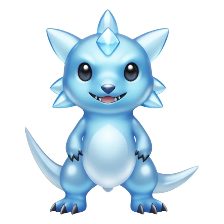 Pale Frosty Glassy Ice-Blue Cool Pokémon-Fakémon-Digimon-Creature, (full body) sticker