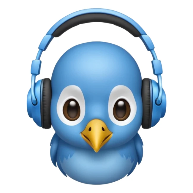 blue kiwi bird ai agent with headphone sticker