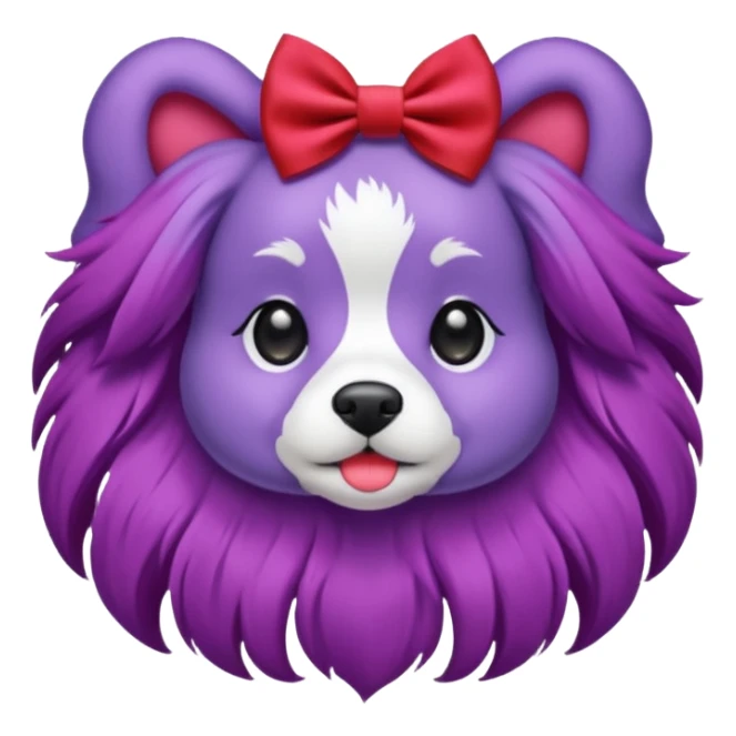 Hair bow on a purple dog sticker