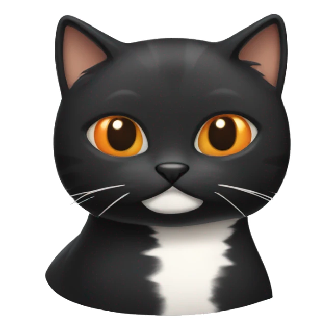 Puffy black cat with orange and white cat sticker