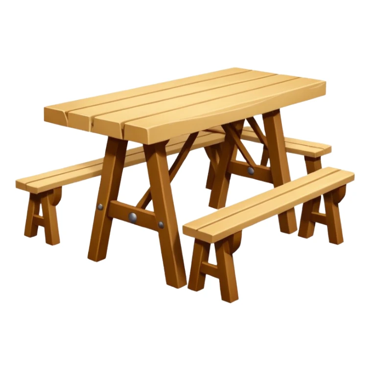 mesa alta color madera natural con bancas altas de color madera natural sticker