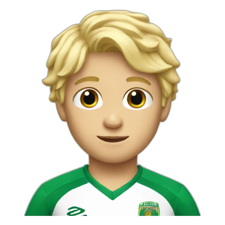 Blond hair Boy in soccer jersey sticker