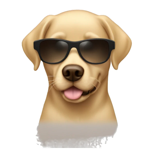 Beige Labrador Witz Long hair and sunglasses sticker