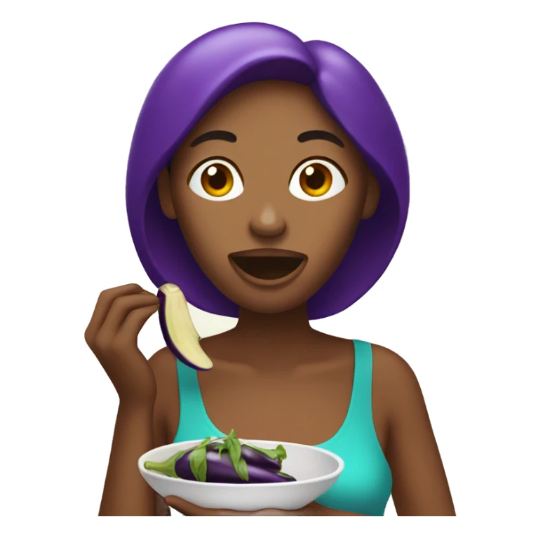 woman eating eggplant  sticker