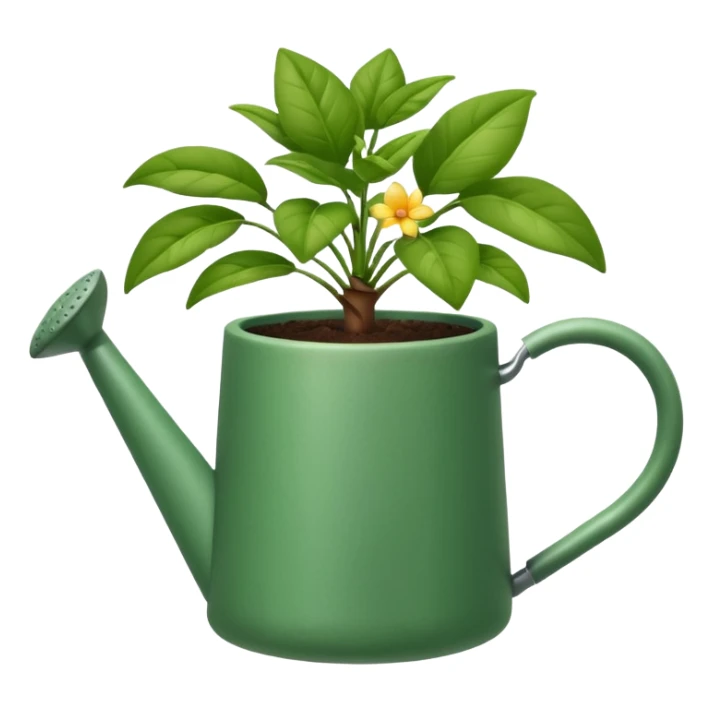 potted plant with a watering can above sticker