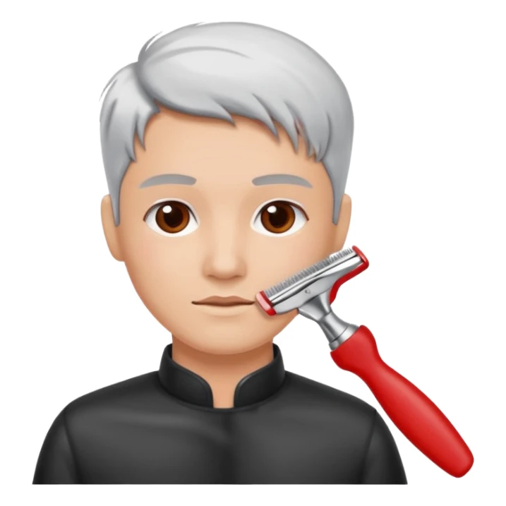 hairdresser razor red sticker