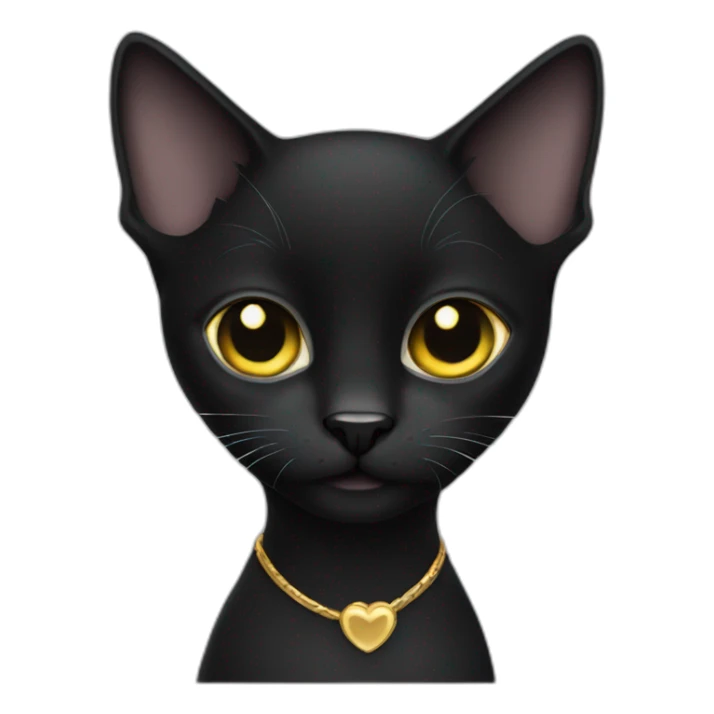 A short haired black cat with gold eyes sticker