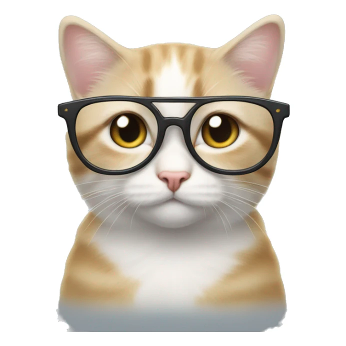 Un petit chat qui porte des lunettes  sticker