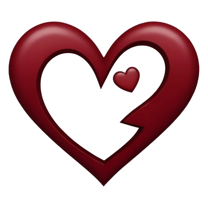 Dark red deep red Mahogany-red maroon-red heart shape sticker