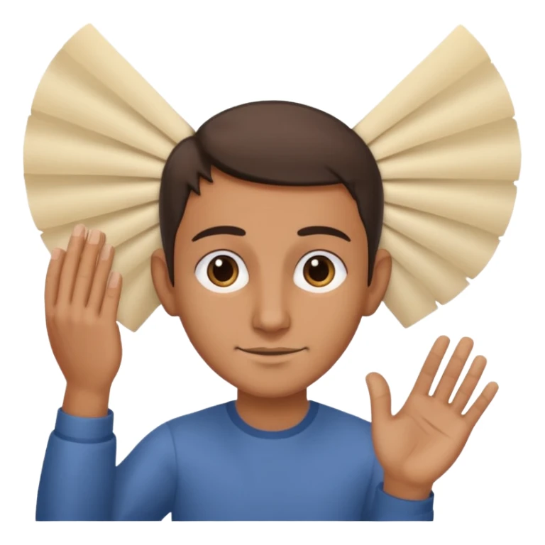 orecchio grande con mano dietro che lo sventola sticker