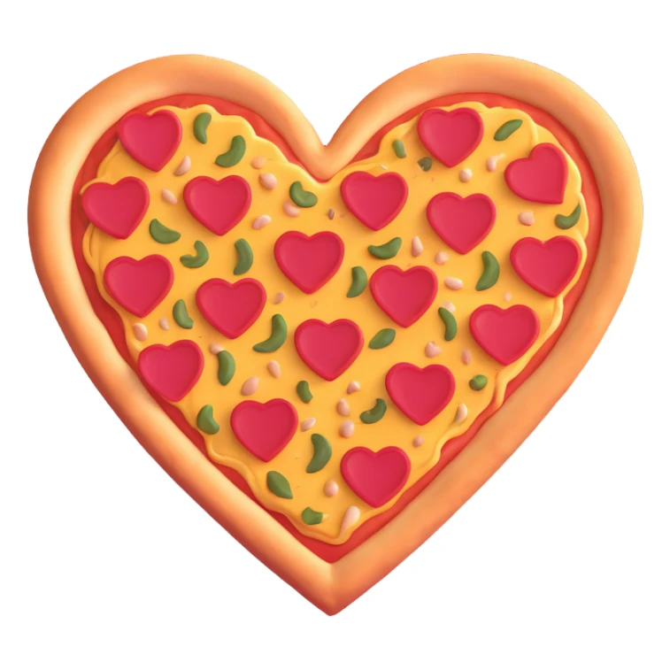 girlie heart-shaped pizza, cute and tempting sticker