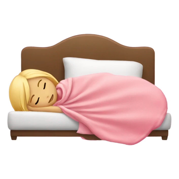 blonde girl sleeping on side with pink blanket sticker