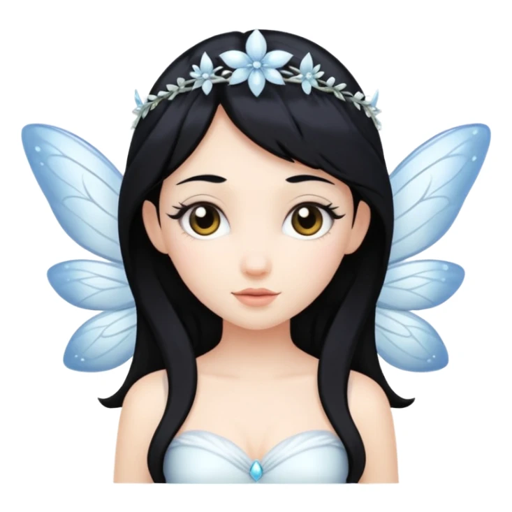 White fairy with black hair sticker