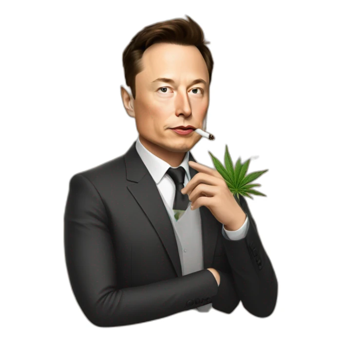 Elon Musk smokes weed as a fox sticker