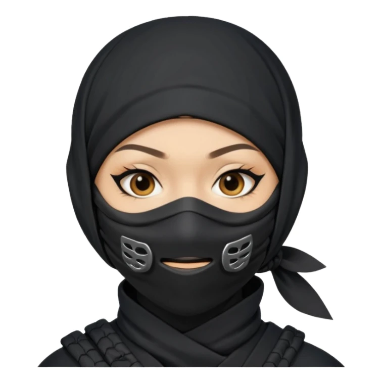 Female Ninja with mask covering mouth sticker
